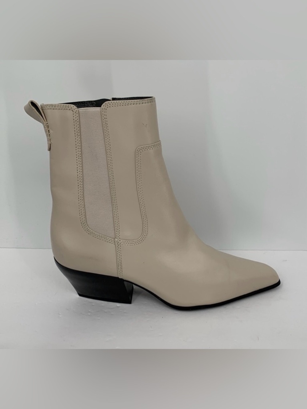 Franco Sarto Anina Western Cowboy ankle boots Chelsea zipper heel leather 9.5